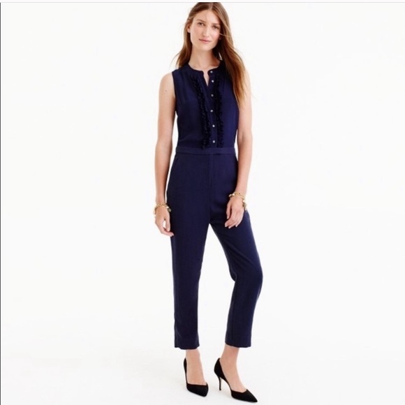 J. Crew Pants - Jcrew Blue Silk Jumpsuit
